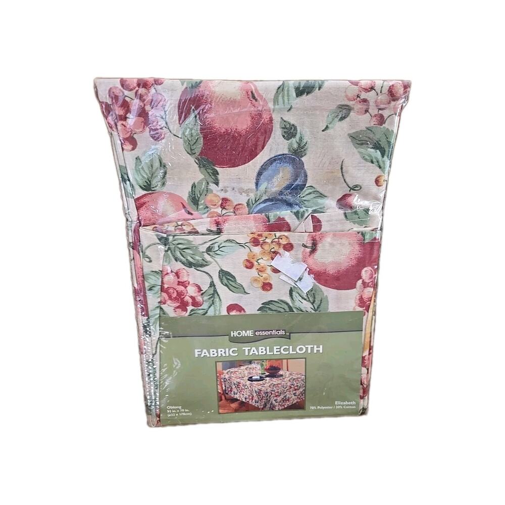 NEW Vintage Home Essentials‎ Elizabeth Floral Oblong Fabric Tablecloth 52"x70"